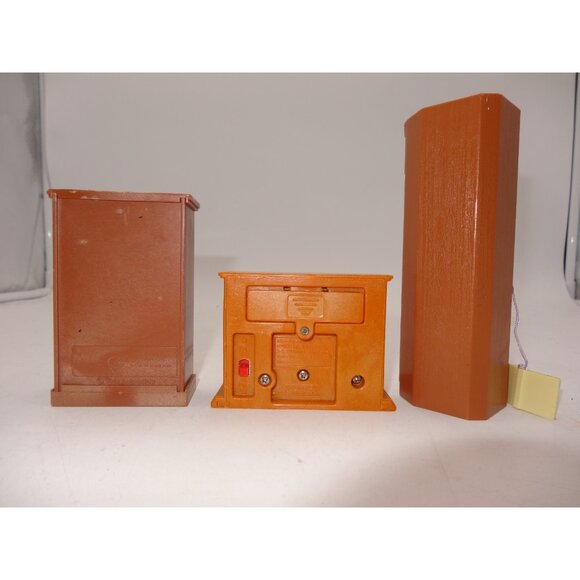 Loving Family Fisher Price Dollhouse Bookcase Corner Shelf Fireplace and Armoire - Picture 10 of 14